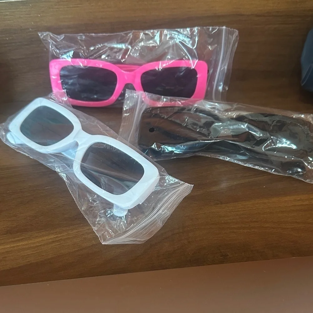 NEW SET Trendy Sunglasses Set - Pink, White, Black